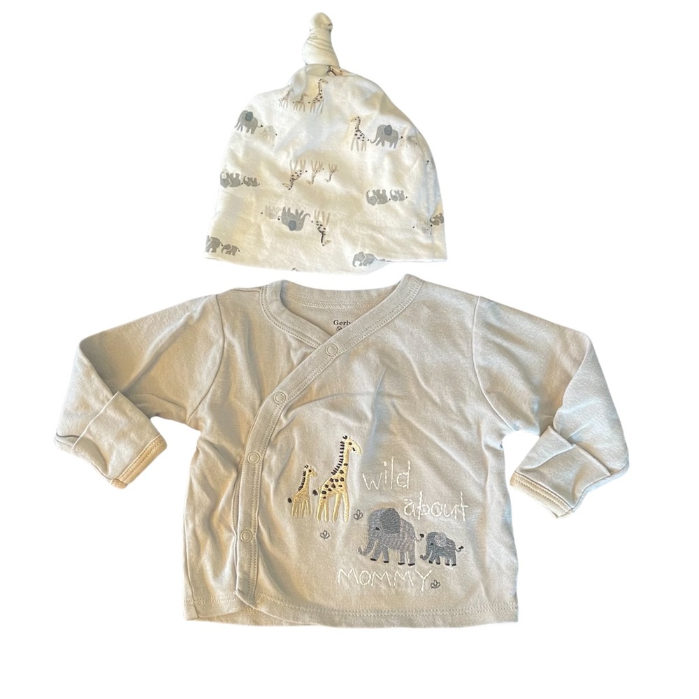 3/$25 Gerber Organic Cotton Matching Hat & Top Set